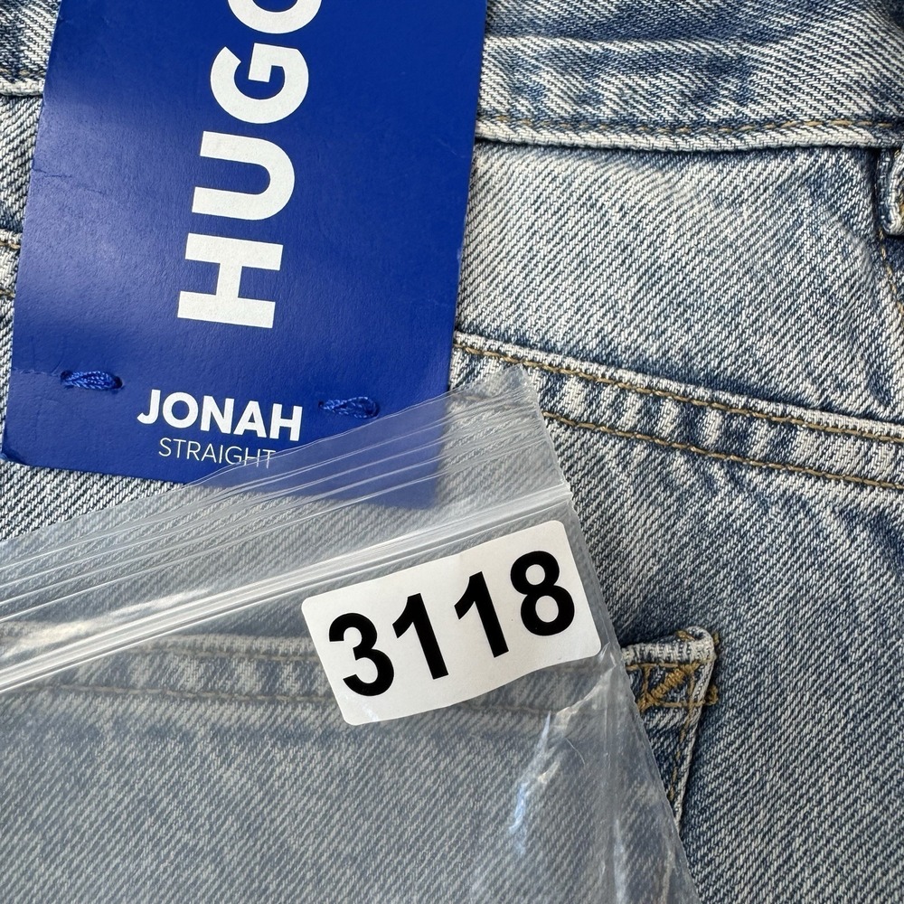 Hugo Boss Jonah Lightwash Mens Button Fly Jeans Size 30X32 Straight NWT - Picture 7 of 7
